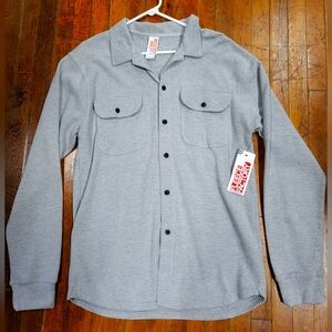 Mens XL Fleece Factory Ribbed Nantucket Shacket